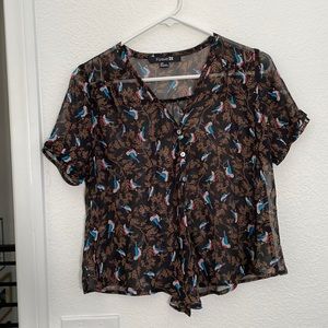 Boxy flowy sheer shirt